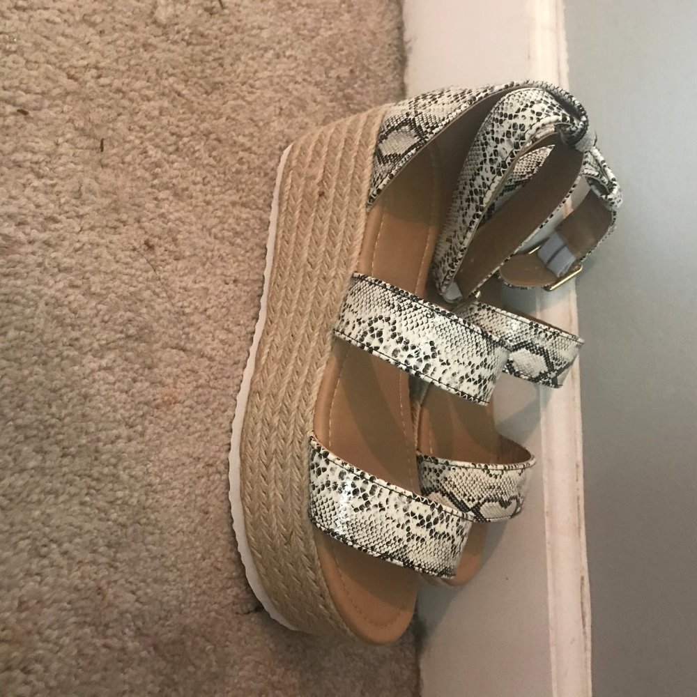 Snakeskin platform sandals